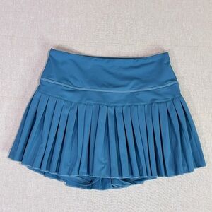 Goldhinge Pleated Tennis Skort Blue High Rise Athletic Golf Mini Skirt